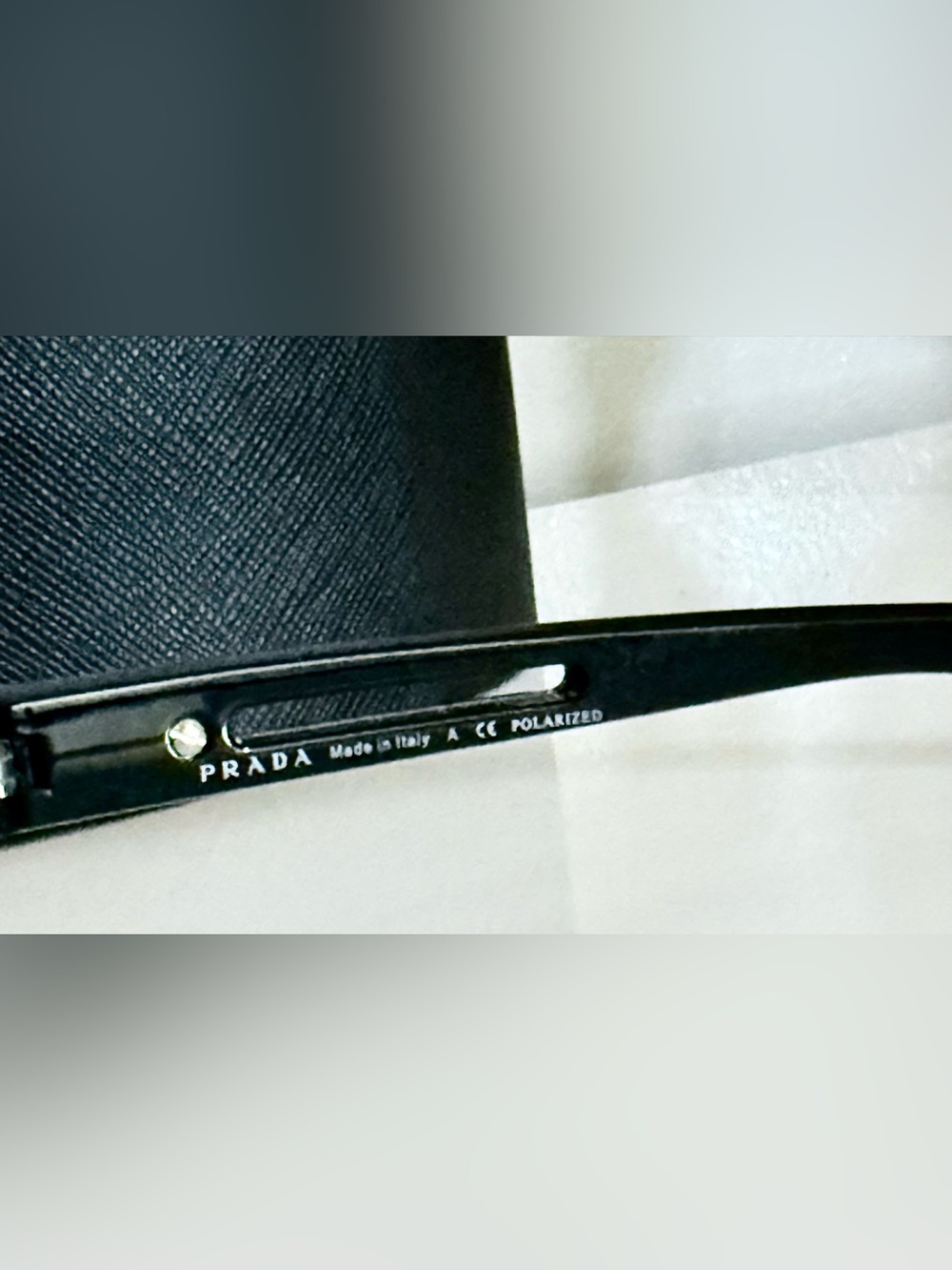 PRADA NEW GREY IN METALLIC SILVER FRAME Polarized Sunglasses, MADE IN ITALY - Picture 5 of 5